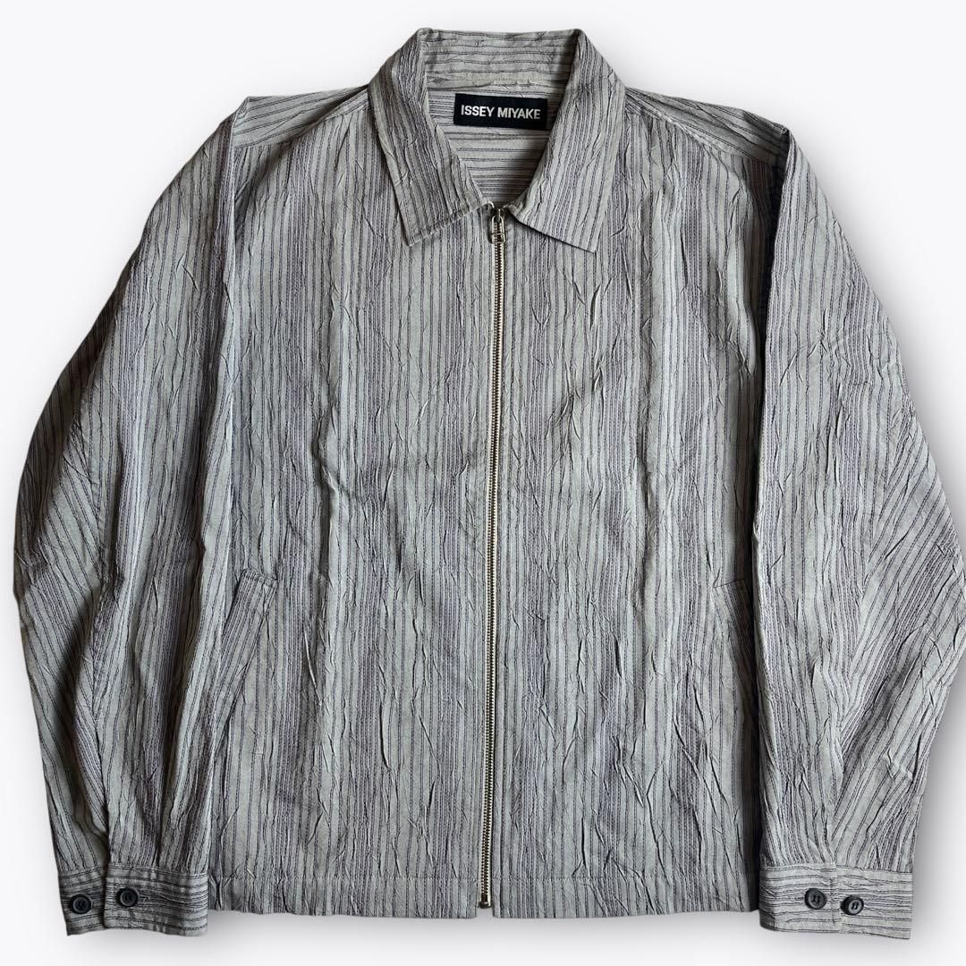 ISSEY MIYAKE MEN チャイナジャケット　ストライプ 90s イッセイミヤケ チャイナ ジャケット 中古・古着通販】ISSEY
