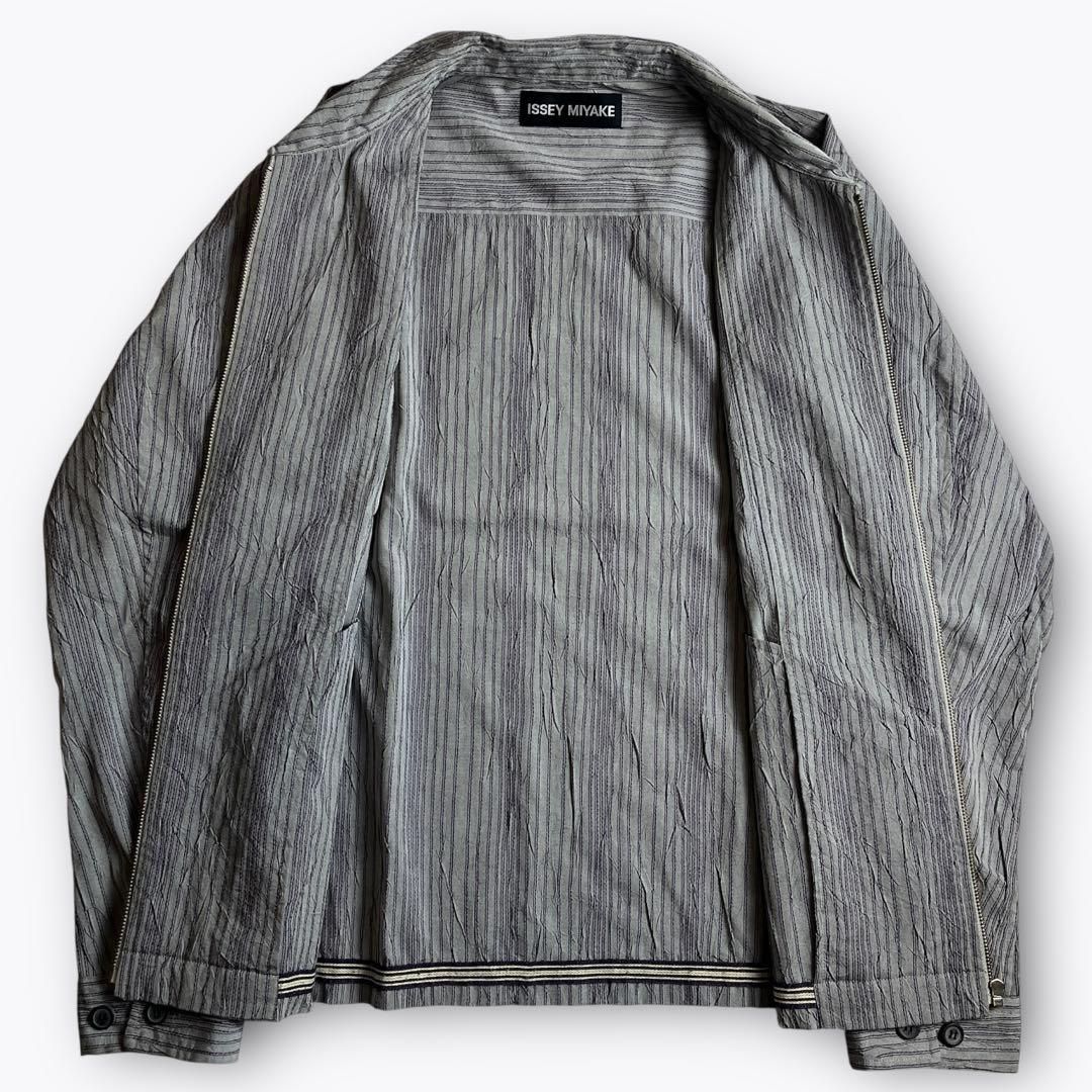 2007AW】ISSEY MIYAKE プリーツジャケット ストライプ メンズ
