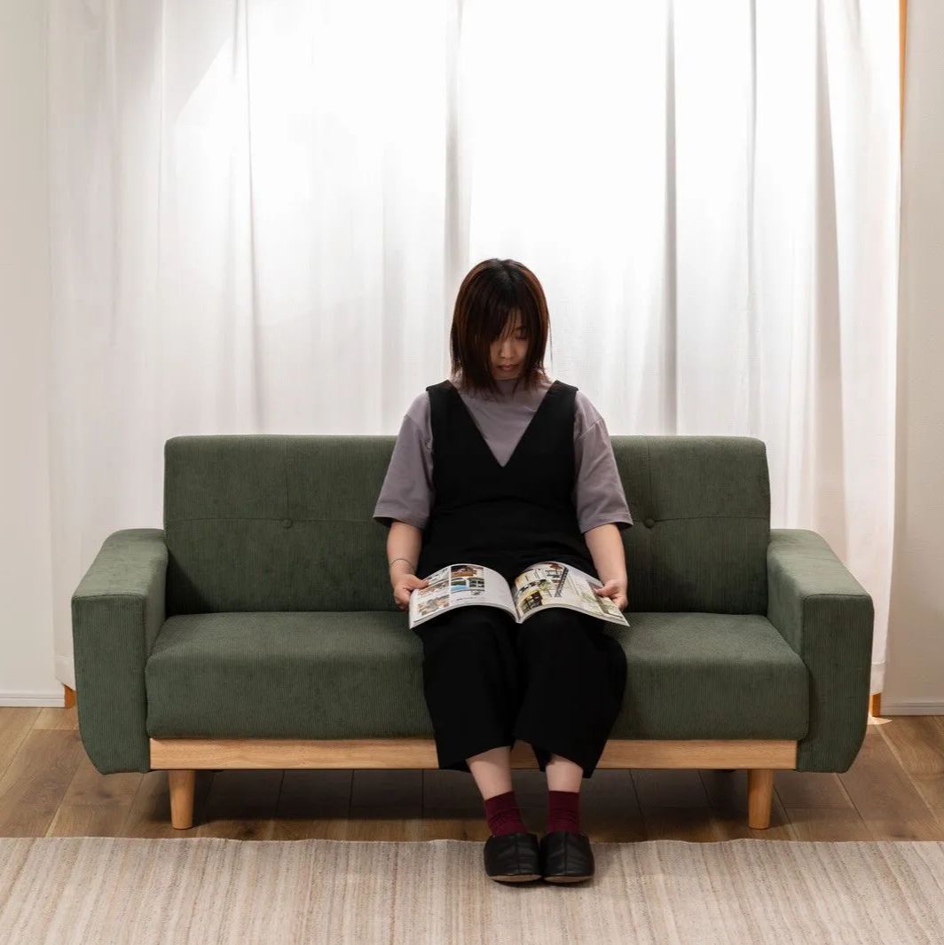 3人掛 肘掛け付 ファブリックソファ 幅160cm ソファ ファミリー リビング ファブリック 天然木