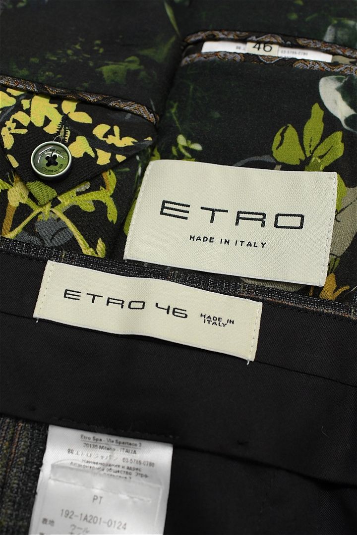 Q367/ETRO セットアップ スーツ ツイード チェック 46 グレー 春秋