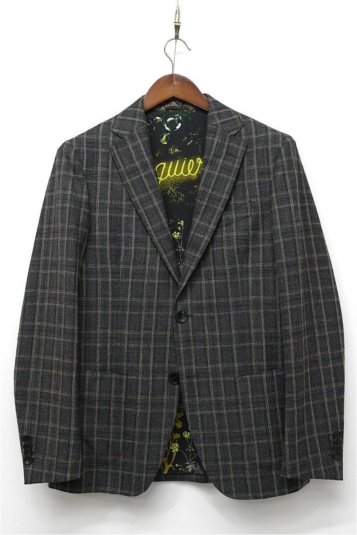 Q367/ETRO セットアップ スーツ ツイード チェック 46 グレー 春秋