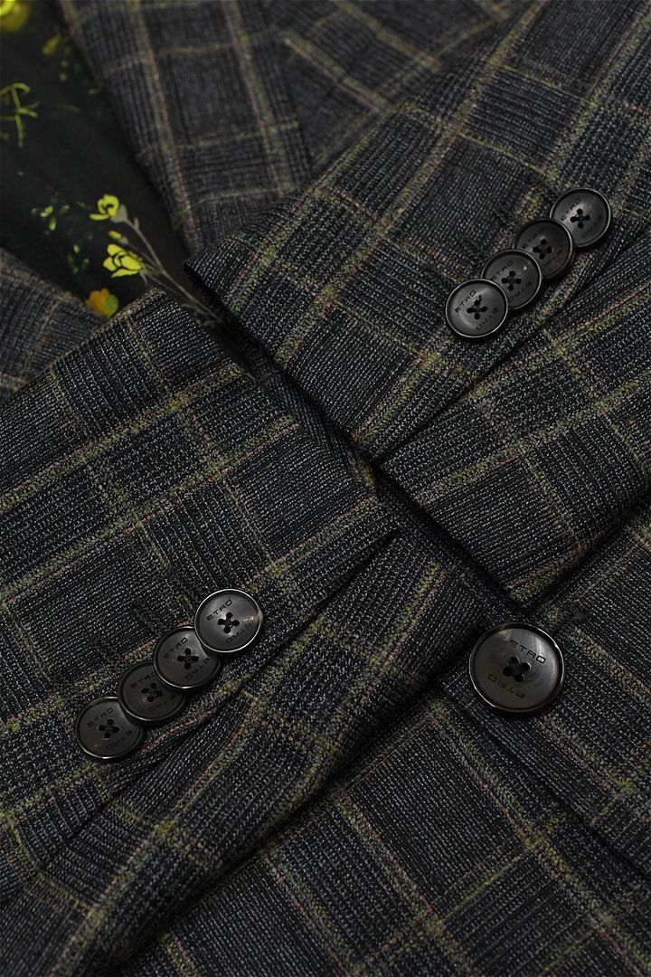 Q367/ETRO セットアップ スーツ ツイード チェック 46 グレー 春秋