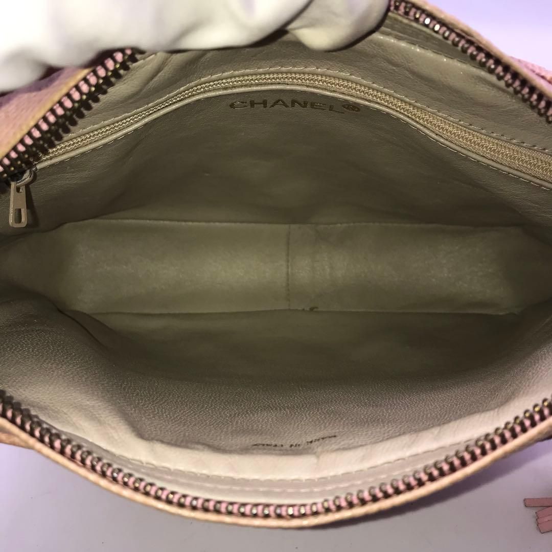 シャネル リザード マトラッセ フリンジ タッセル チェーン ショルダー