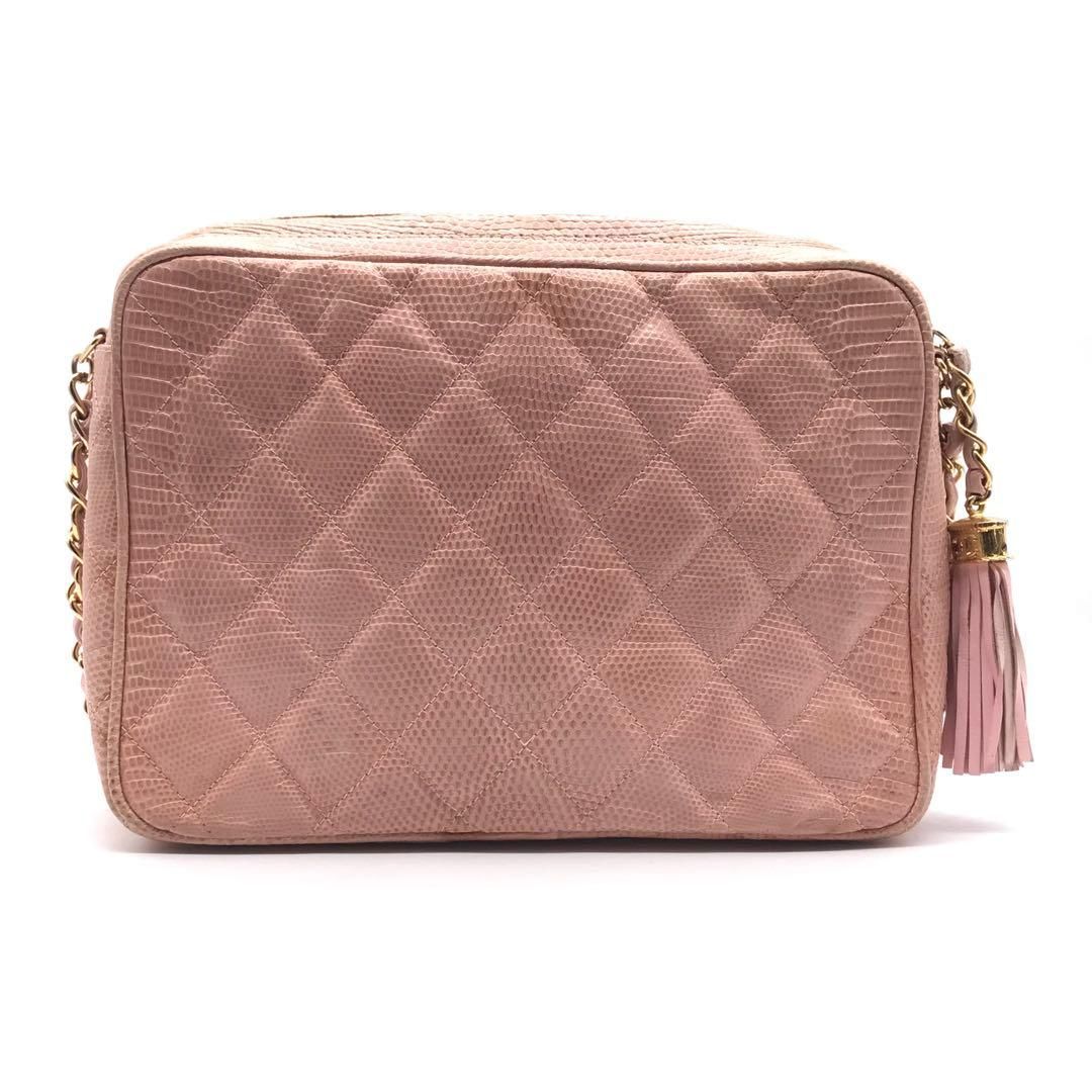 シャネル リザード マトラッセ フリンジ タッセル チェーン ショルダー