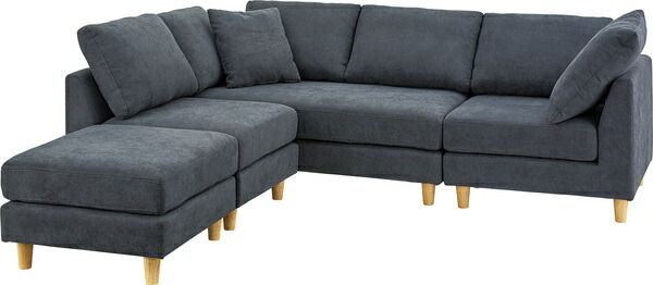 ソファ ソファー 3人掛け 3人以上 カウチソファ ダブルカウチ 北欧 オットマン付き クッション付き 脚取り外し ロータイプ使用可 おしゃれ ベージュ グレー NEXPOTALLINN_EU