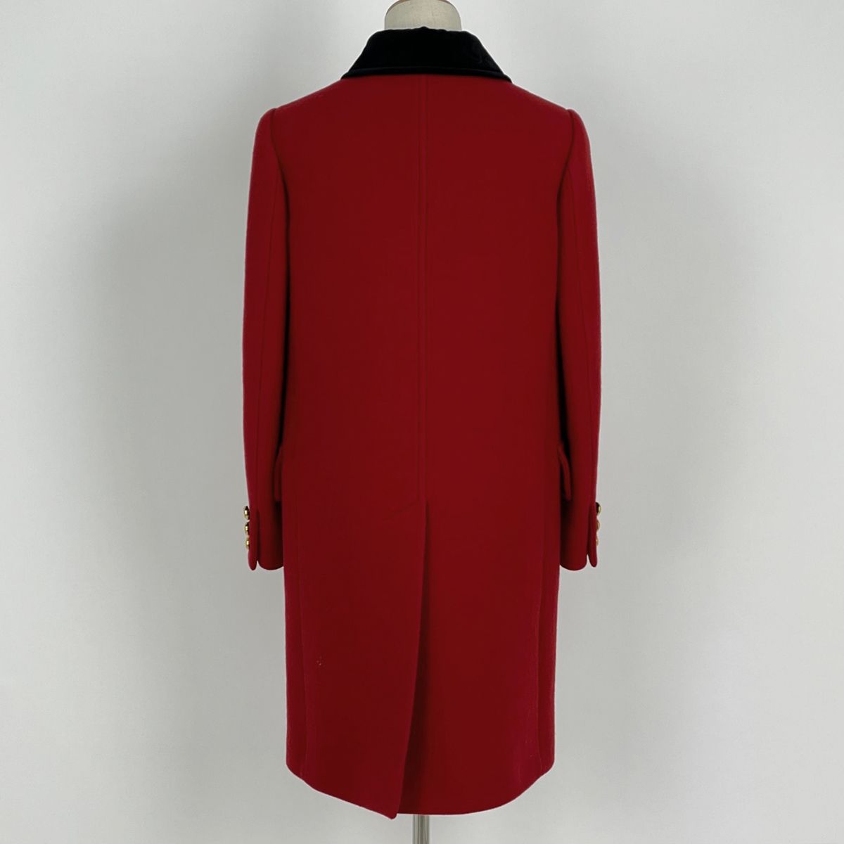 ミュウ ミュウ Miu Miu ウール コート MS1247 金ボタン アウター その他コート レッド ブラック レディース GULLKHAN_COM