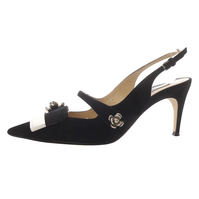 セルジオ ロッシの新パンプス、メタルプレート付きのポインテッドトゥ