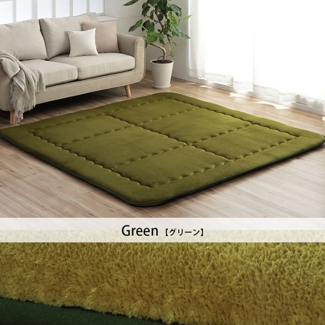 国産固綿40mm使用フランネル生地ふっくら敷『スムースF敷』約190×190cm | 冬 あったかい あたたかい 暖かい 温かい 暖房 種類5：パープル/190×190cm 国産固綿40mm使用フランネル生地ふっくら敷