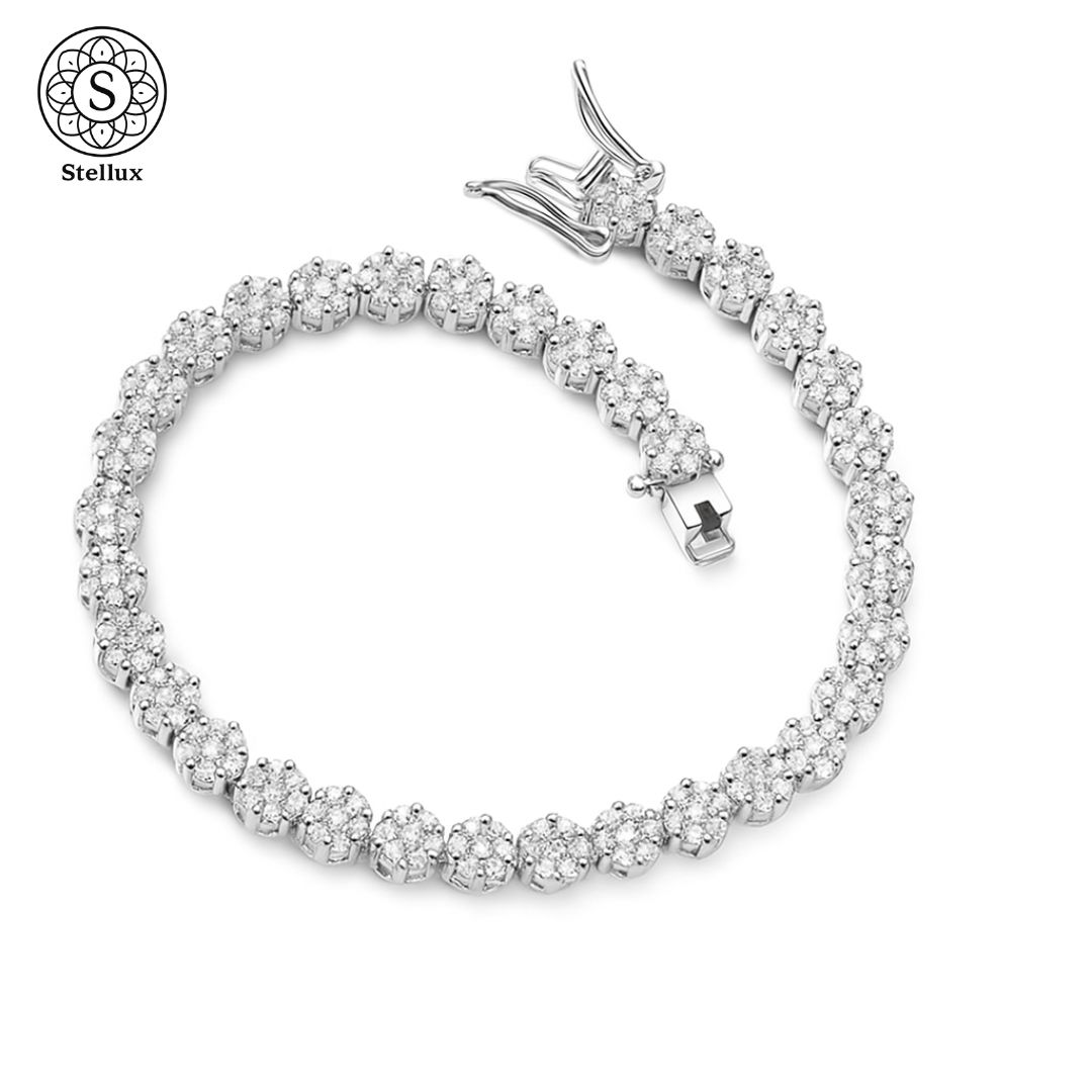 話題のデザインがついに登場】モアサナイト フラワーカット テニス