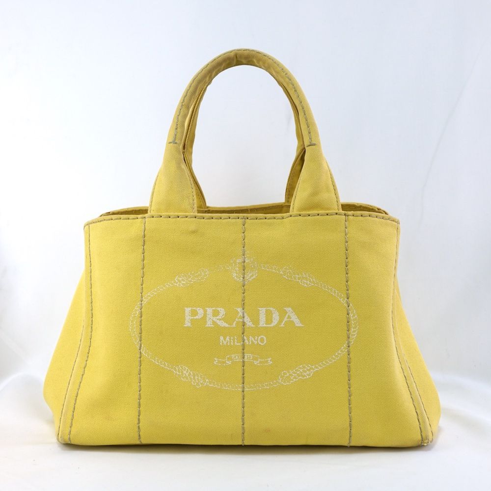 PRADA プラダ CANAPA カナパ キャンバス トート バック Yellow イエロー BN2642