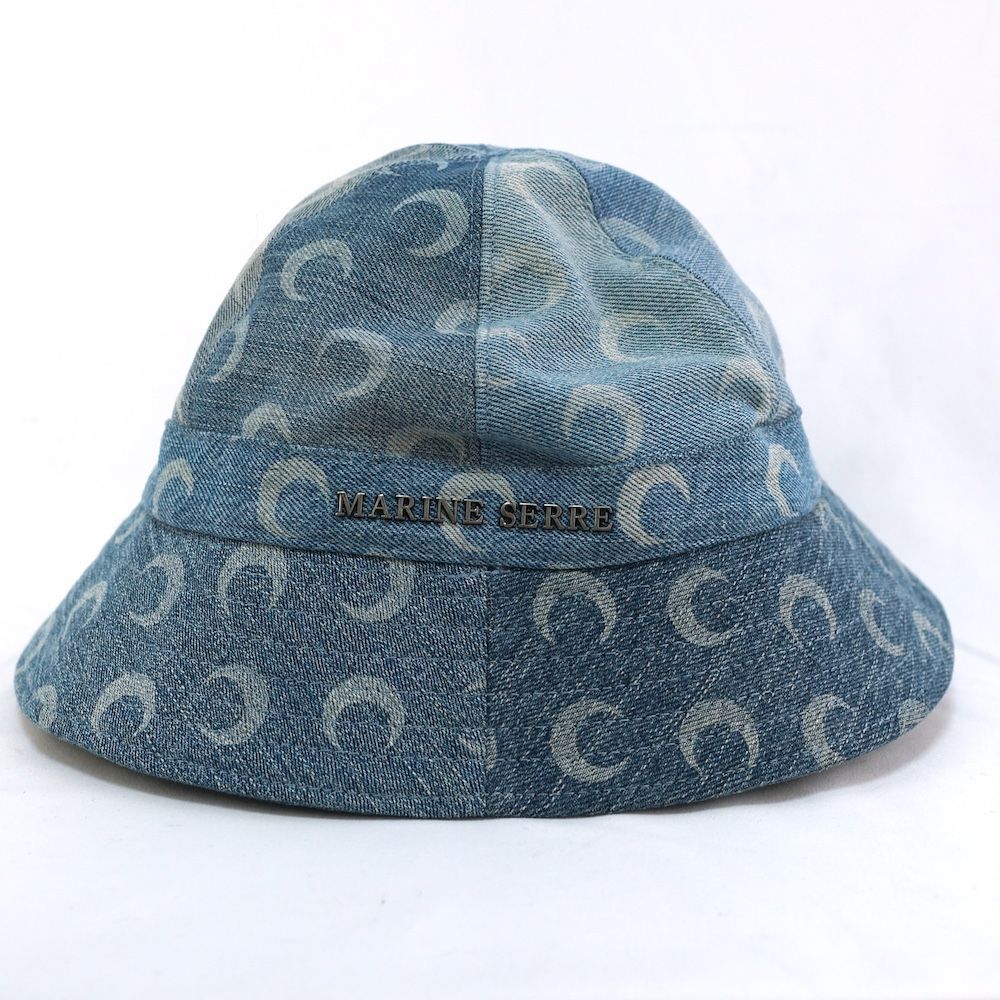 MARINE SERRE マリーンセル WHITE LINE バケットハット 帽子 Blue