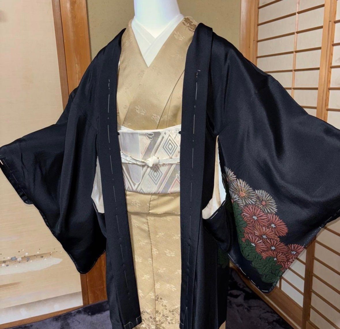 新品 美品 袷 証紙 本場奄美大島紬 長羽織 貴重 希少 裄丈72 一元式