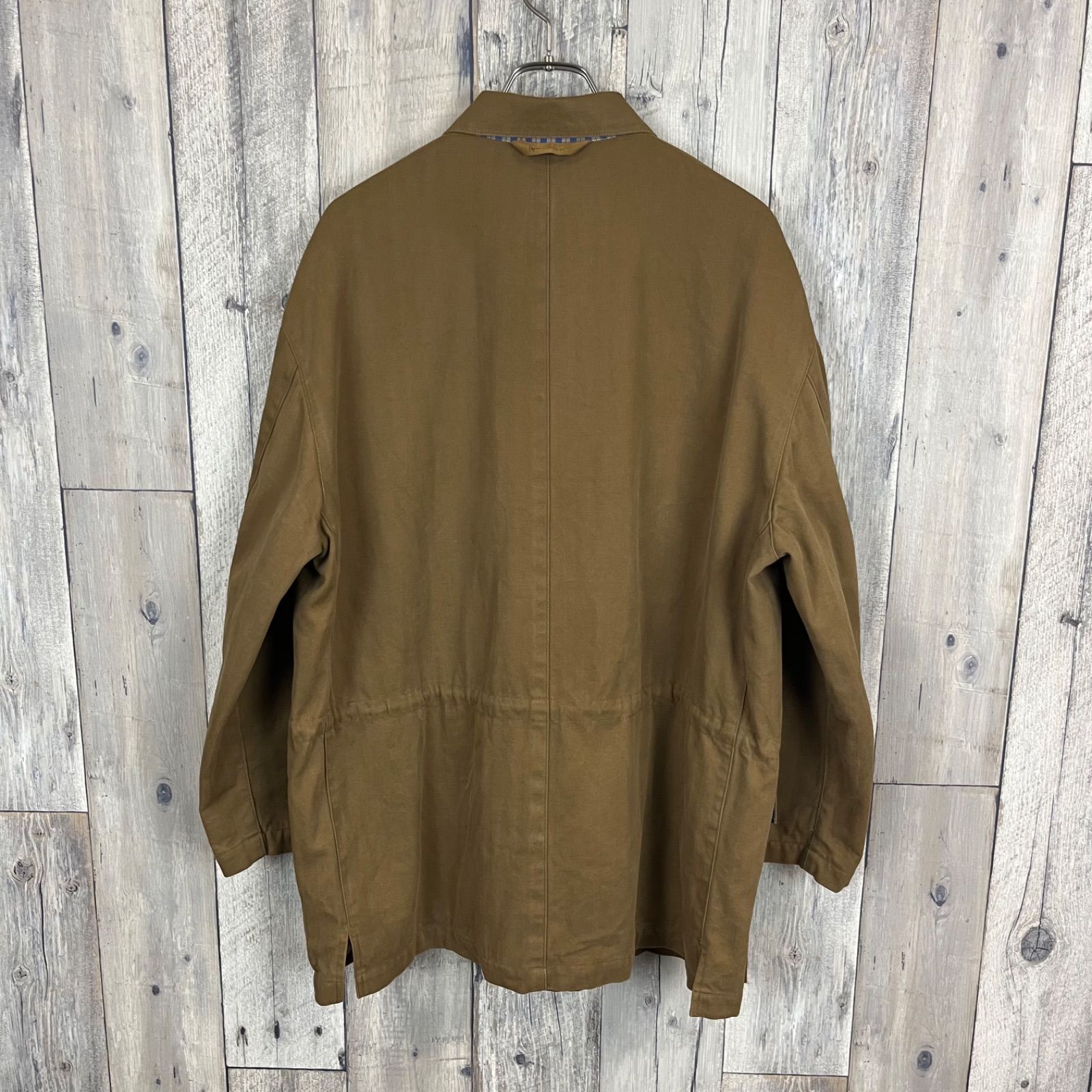 Papas PAPAS パパス 日本製 裏地チェック トレンチ コート メンズ M