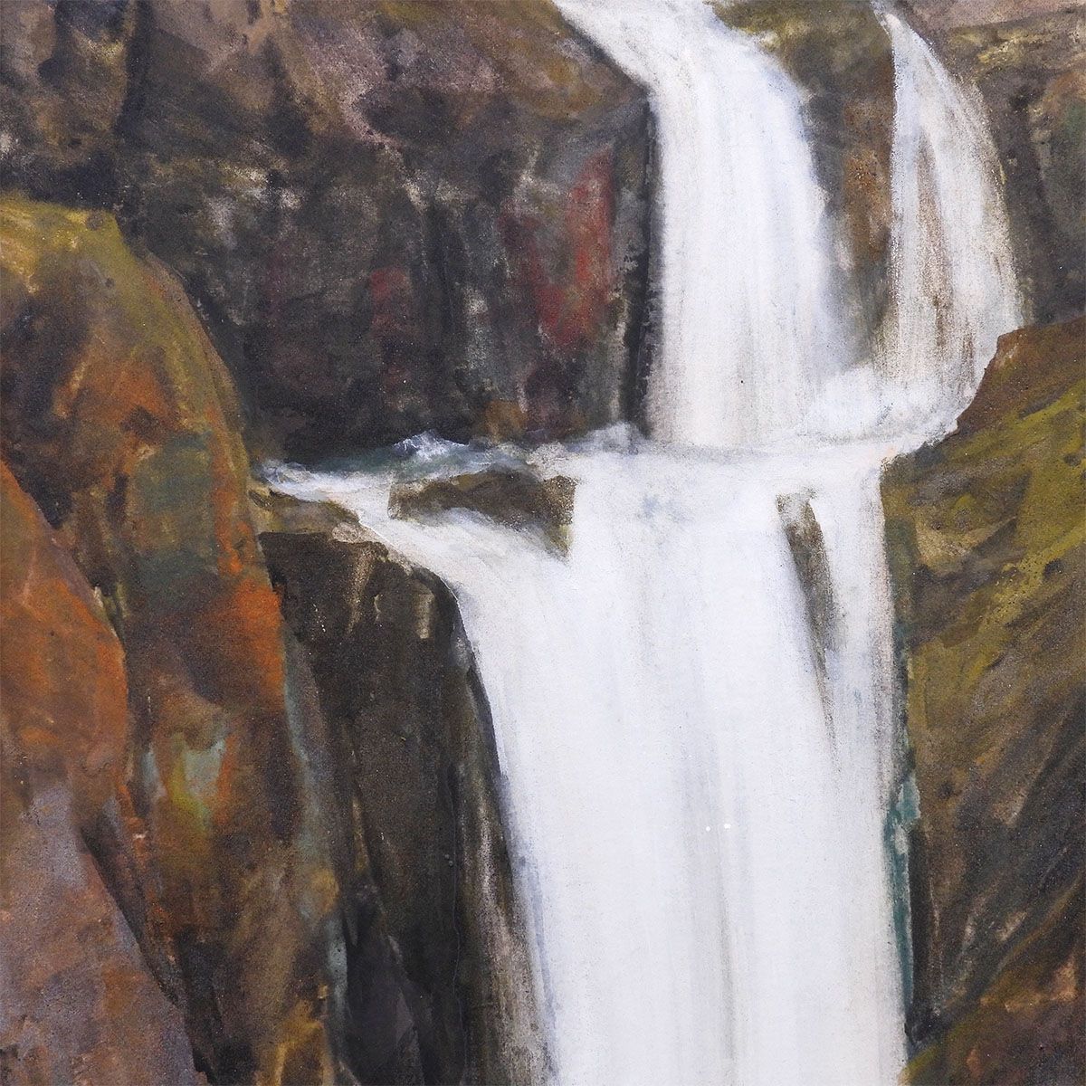 福王寺法林 滝 紙本彩色12号 風景画 滝 瀧 山 ウォーターフォール 文化