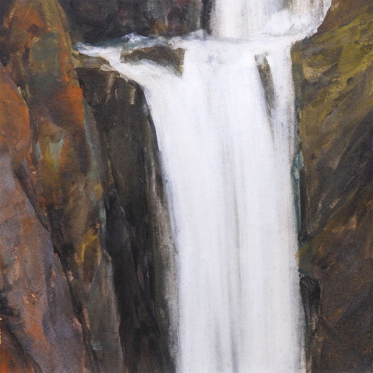 福王寺法林 滝 紙本彩色12号 風景画 滝 瀧 山 ウォーターフォール 文化