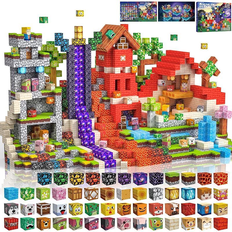 【低価，人気セール】 【新品】 マグネットブロック 220 Pcs 磁石ブロック 磁石おもち マグネットおもちゃ 子供知育玩具 男の子女の子 学習教育用 建設玩具 誕生日プレゼント クリスマス ギフト 贈り物 0 知育玩具