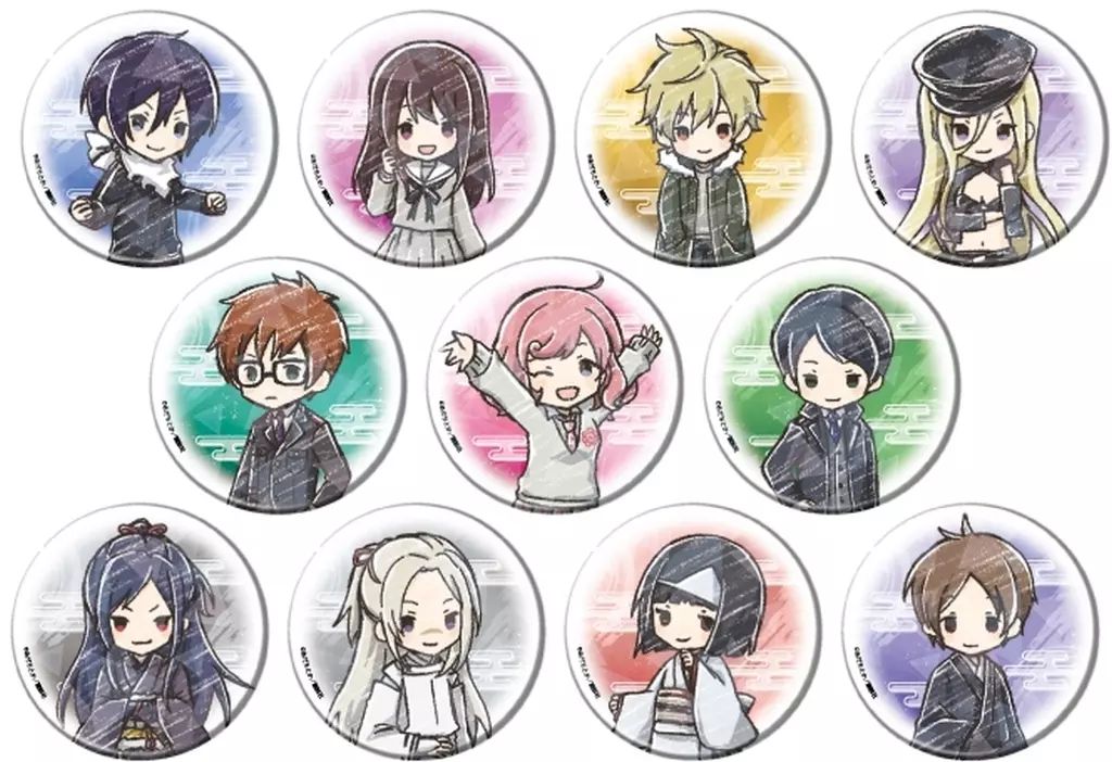 希少 新品未開封 ノラガミ 缶バッチセットB 新品】バッジ・ビンズ 【ボックス】ノラガミ ホログラム缶バッジ(65mm