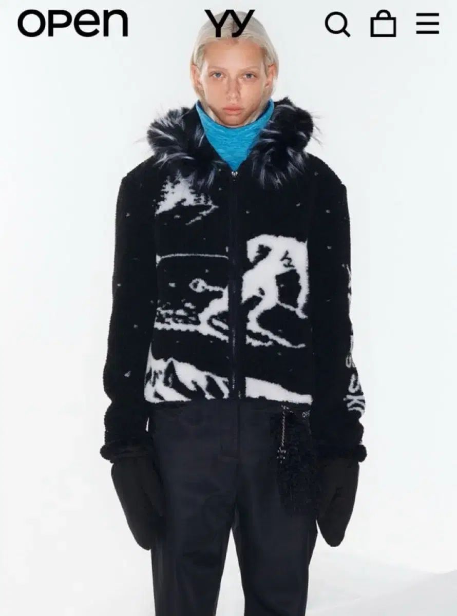 オープンワイワイ skiing fleece hoodie jacket