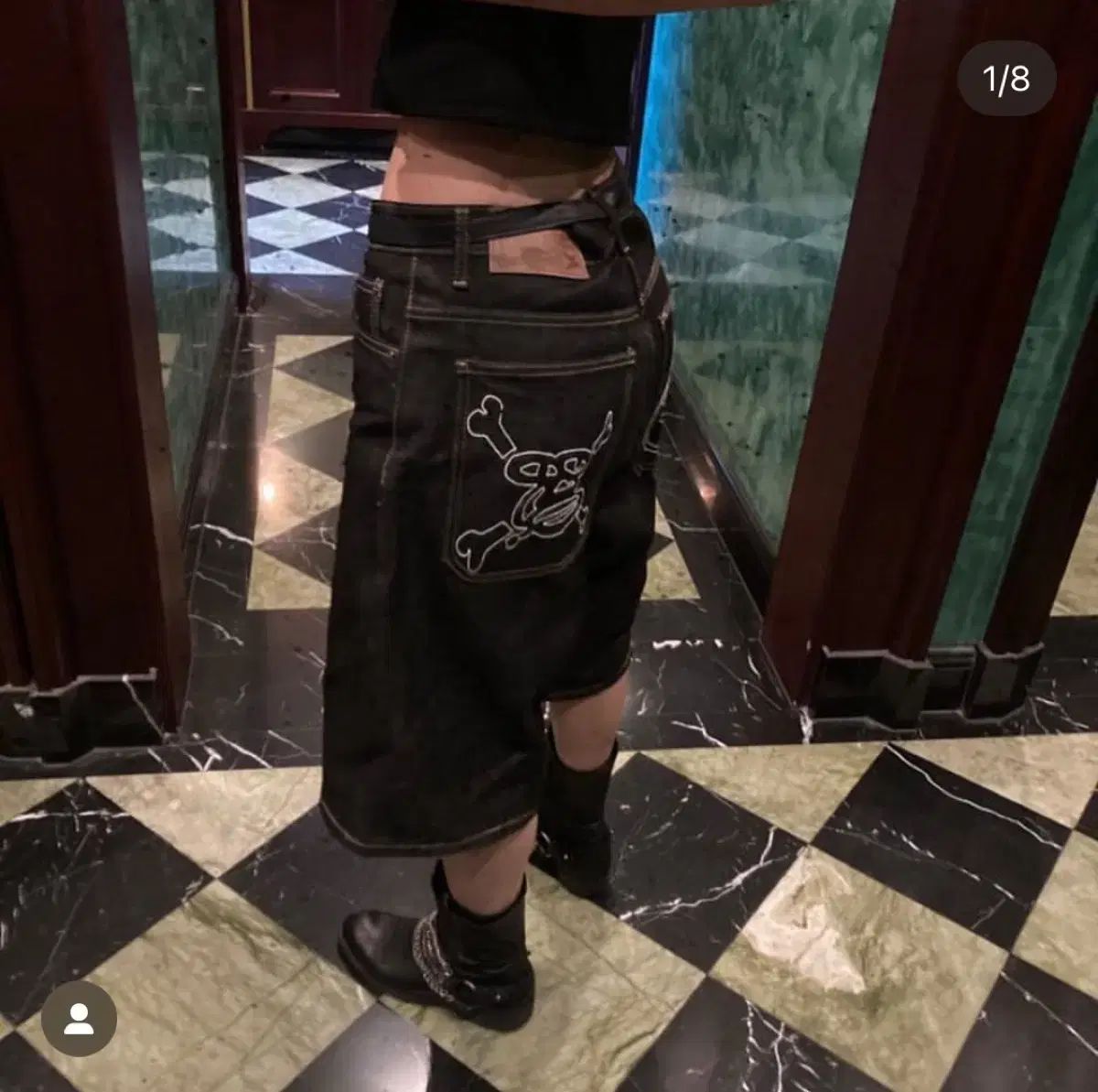 BOYロングFACE デニム ショーツ s