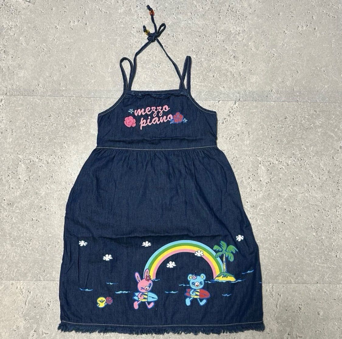 mezzo piano レトロ メゾピアノ デニムワンピース サロペット キャミ