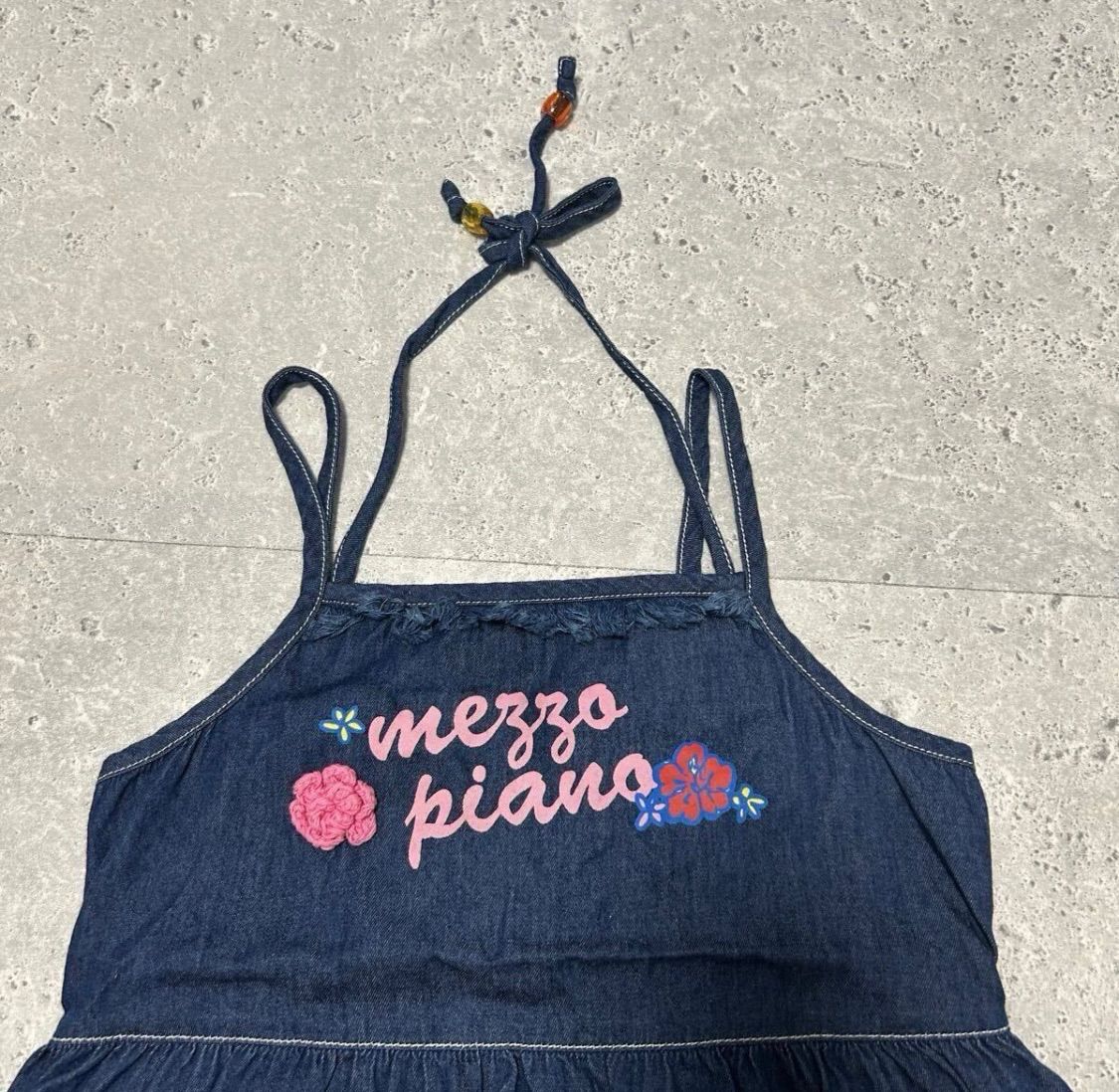 mezzo piano レトロ メゾピアノ デニムワンピース サロペット キャミ