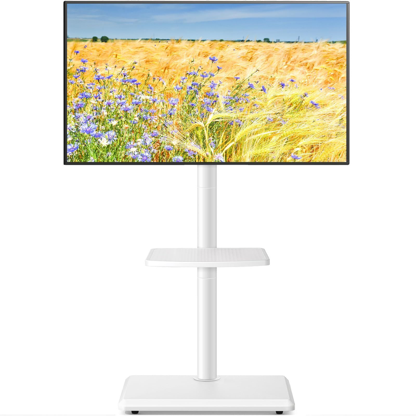 耐荷重40 木製台座 ㎜ kg 縦100～400 高さ調整 VESA 横100～400 テレビ台 左右回転35° 壁寄せ 27 55インチ対応 家用 tvスタンド 会社用 ハイタイプ テレビスタンド ホワイト Rfiver