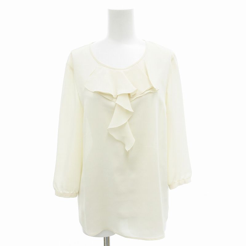 【新品未使用】ANAYI 白ブラウス　38 アナイ ANAYI フリルシャツ ブラウス シアー 長袖 38 白 ホワイト /FF