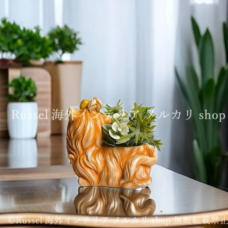 園芸用品 プランター 犬 樹脂 鉢植え ドッグ アニマル 動物 かわいい
