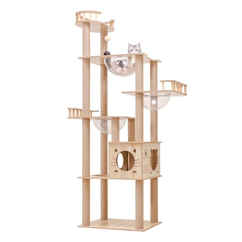 なになにLife】 キャットタワー 木製 据え置き 大型 おしゃれ 高さ