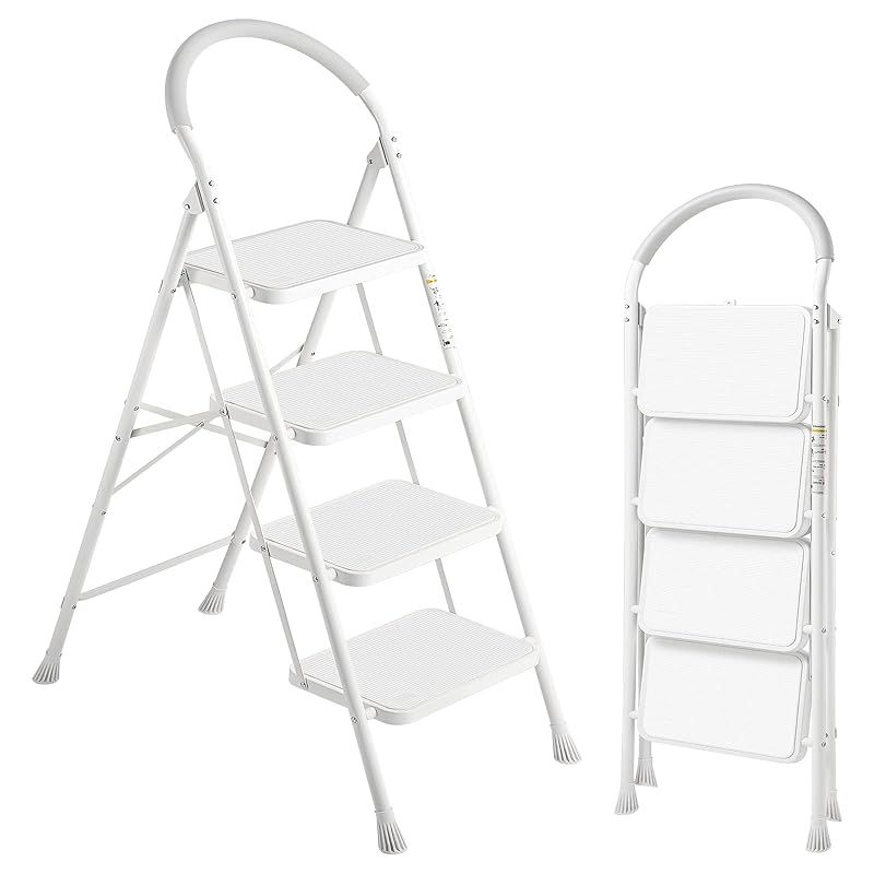 XinSunho 脚立 4段 折りたたみ 踏み台 おしゃれ 滑り止め 安全 耐荷重200KG 家庭用 ステップ 台 コンパクト 洗車台 引っ越し 屋内 大掃除 1
