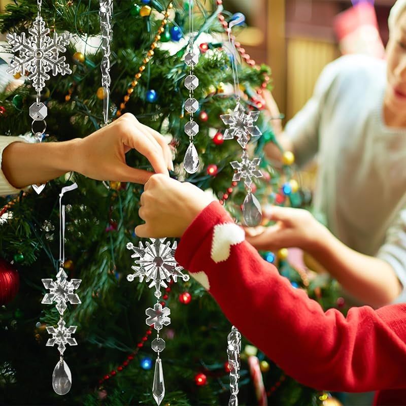 クリスマスツリー 飾り オーナメント クリスタル 雪の結晶 氷柱 つらら