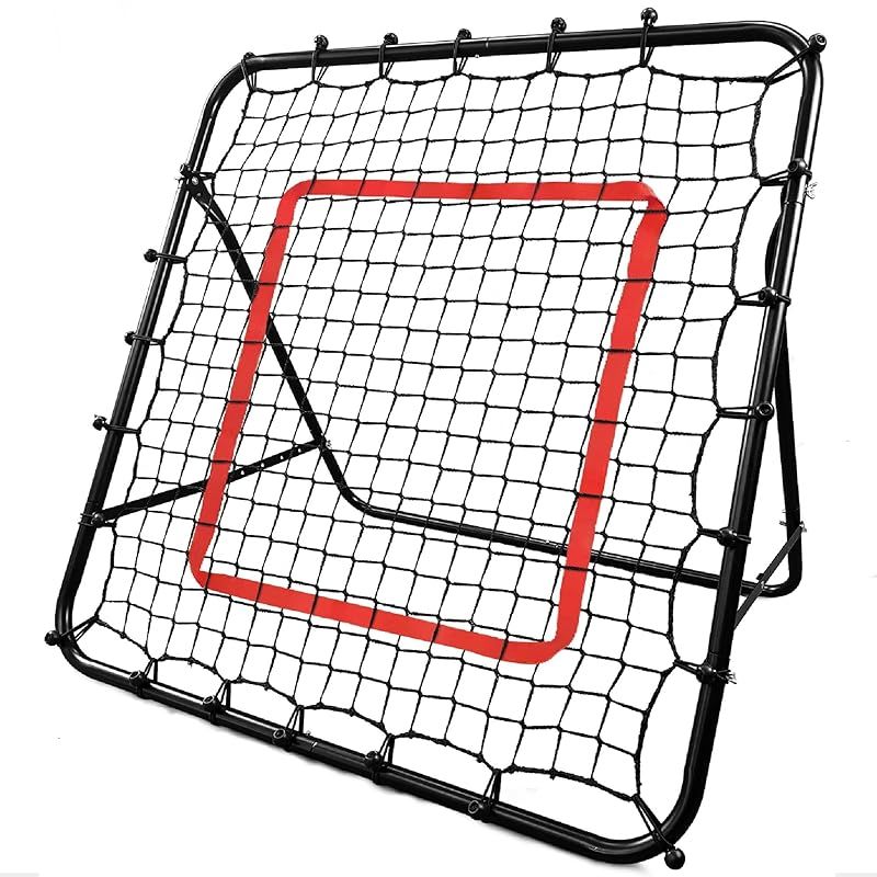 日本企業 リバウンドネット 100 cm 折りたたみ式 室内外兼用 サッカー 野球 フットサル トレーニング用 ピッチングネット 練習グッズ ブラック 1