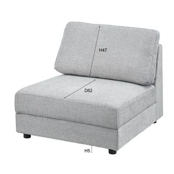 ビッグソファＳ ゆったりリビングソファシリーズ W86×D98×H83×SH41cm No.442 グレー