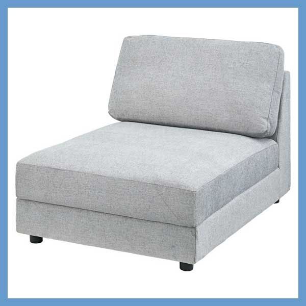 ビッグソファＬ（ゆったりリビングソファシリーズ）「W86×D123×H83×SH41cm」No.443／グレー