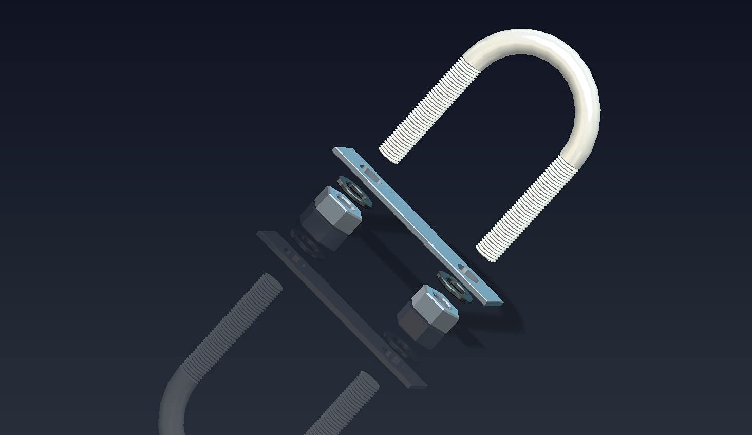 新品 円形 Uボルト 45んん(1.77) 内幅304ステンレススチールシルバー