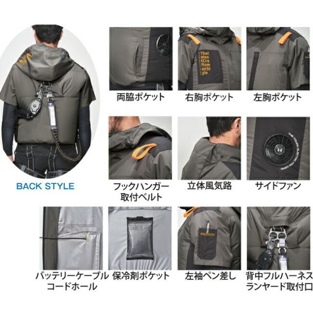 種類1：11：ブラック/3L アタックベース The tough 空調風神服 半袖