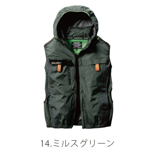 園芸用品 種類3：14：ミルスグリーン/M バートル BURTLE 空調ウェア