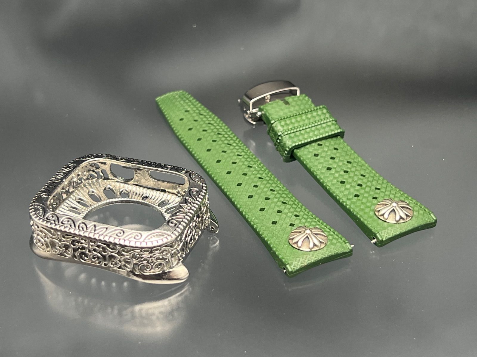 アップルウォッチ メタルケース ラバーベルト applewatch 46mm 49mm 45mm 44mm 41mm 40mm ウルトラ