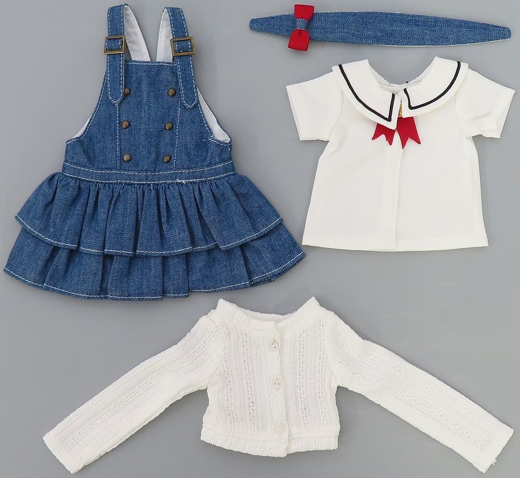 SDM MSD MDDサイズ　ドレス　ラブリーデニムフリルセット・ミニ 中古ドールアクセサリー MDD⁄MSD⁄DDP用 ラブリーデニムフリルセット