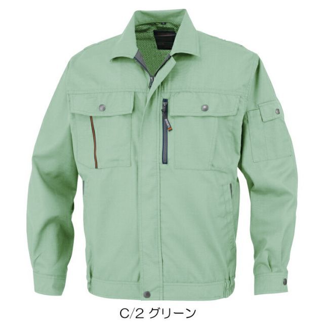 種類14：グリーン/L 大川被服 KANSAI 40402 K40402 長袖ブルゾン | 長袖 ブルゾン メンズ レディース ユニセックス 上着 作業着 建設 現場 学校 作業 作業用 かっこいい オシャレ 3L 4L 5L 大きい 大きいサイズ