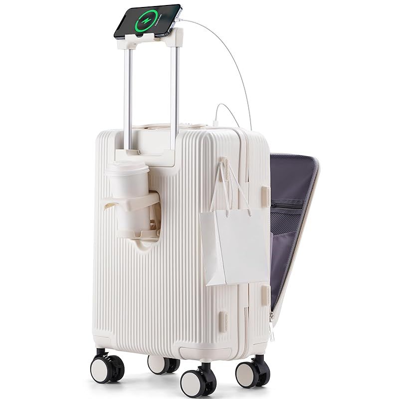 RIMUKE] 前開き スーツケース 機内持ち込み キャリーケース パソコン