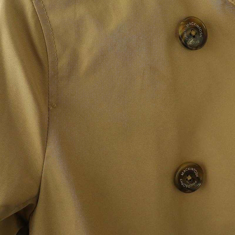美品マッキントッシュフィロソフィーショートトレンチコートスプリングコートベージュ WEB＆一部店舗限定】ソフトギャバジンショートトレンチコート