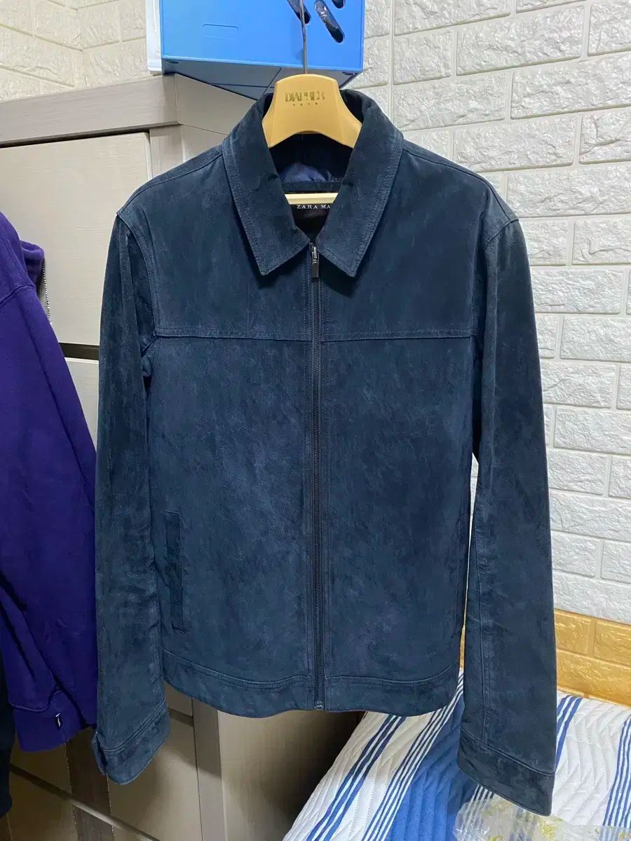 L A級 ザラ リアル スウェード ジャケット ネイビー