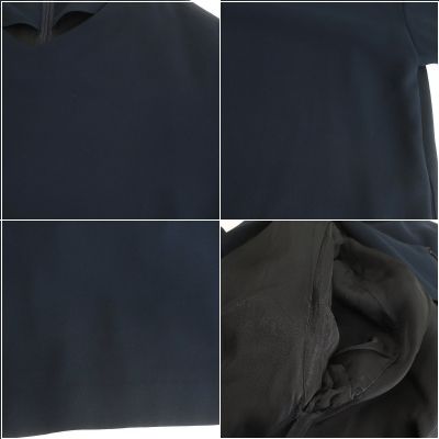 極美品 アドーア ソフトジョーゼットバルーンスリーブワンピース ネイビー 極美品 アドーア ソフトジョーゼットバルーンスリーブワンピース