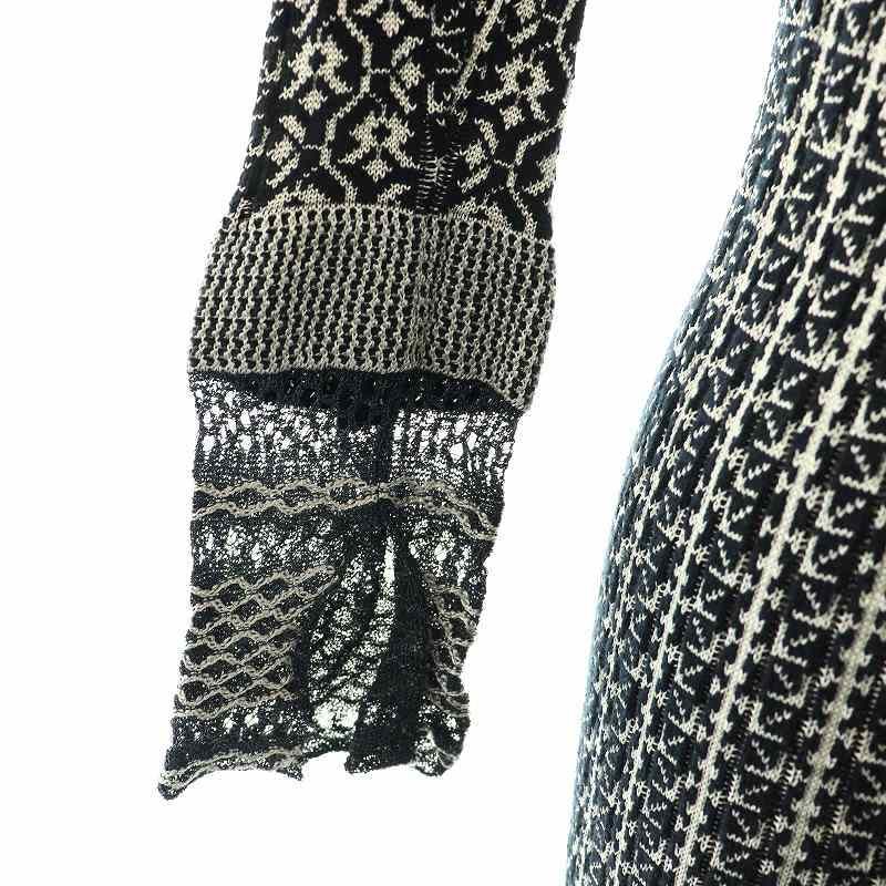 マメクロゴウチ Mame Kurogouchi Rib Jacquard Pedicel Knit Dress
