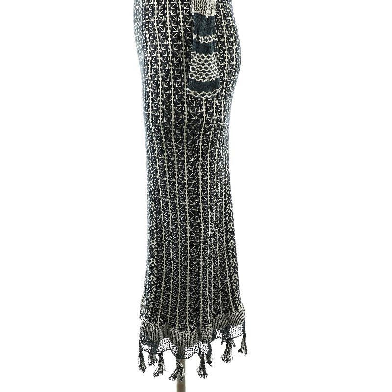 マメクロゴウチ Mame Kurogouchi Rib Jacquard Pedicel Knit Dress