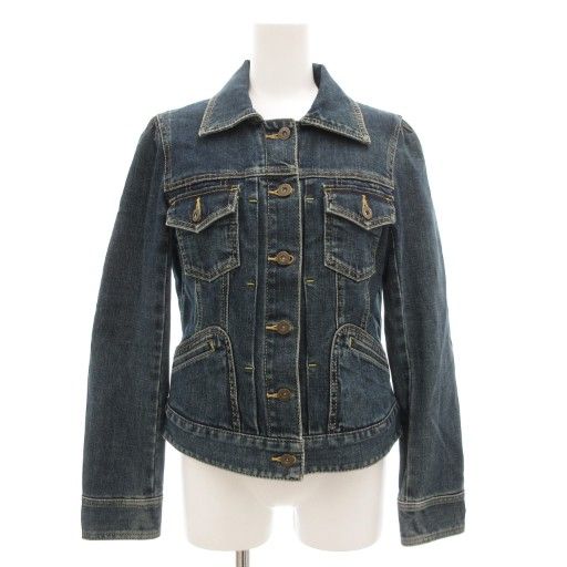 自由区 オンワード樫山 デニムジャケット Gジャン 38 インディゴブルー