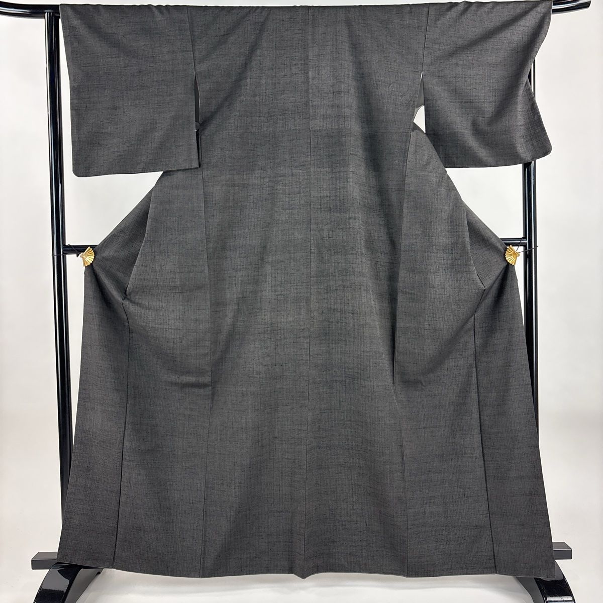 紬 身丈165cm 裄丈67cm M 袷 青山みとも 縞 墨色 正絹