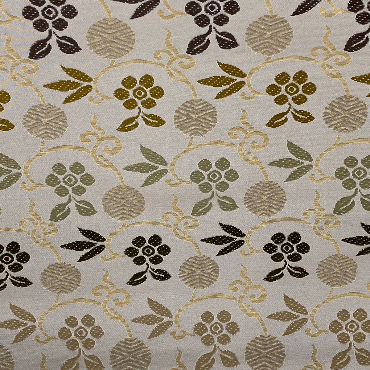 袋帯 箔屋清兵衛 落款 西陣織 笹蔓 箔 刺繍 薄小豆 六通 正絹