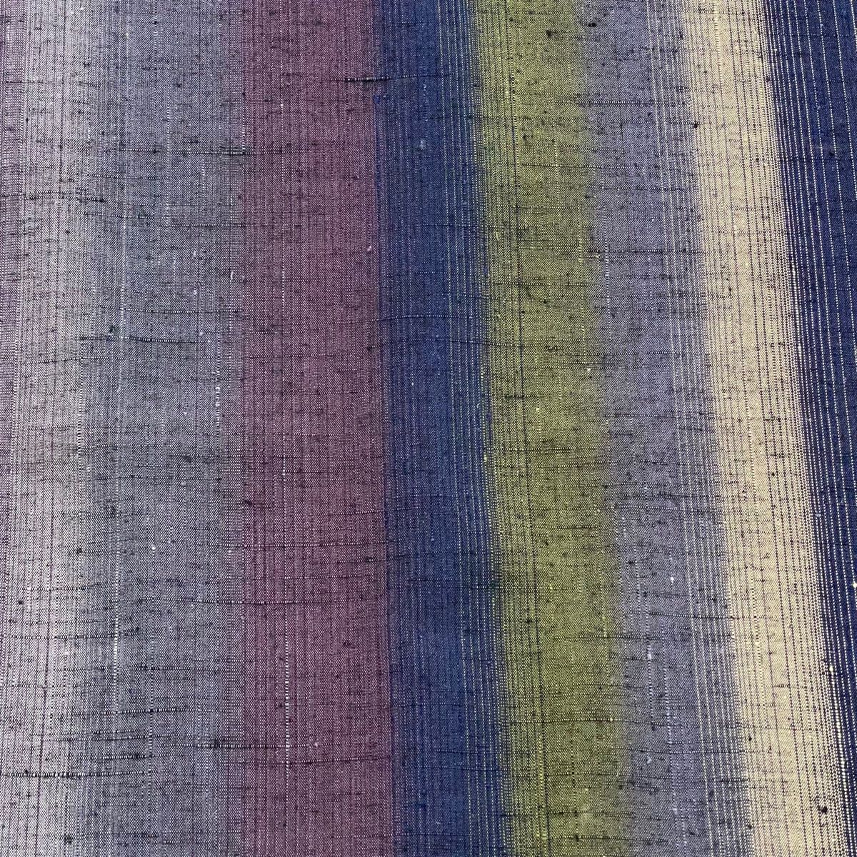 反物 秀品 紬 証紙 落款 三代目市三郎 縞 灰紫 正絹